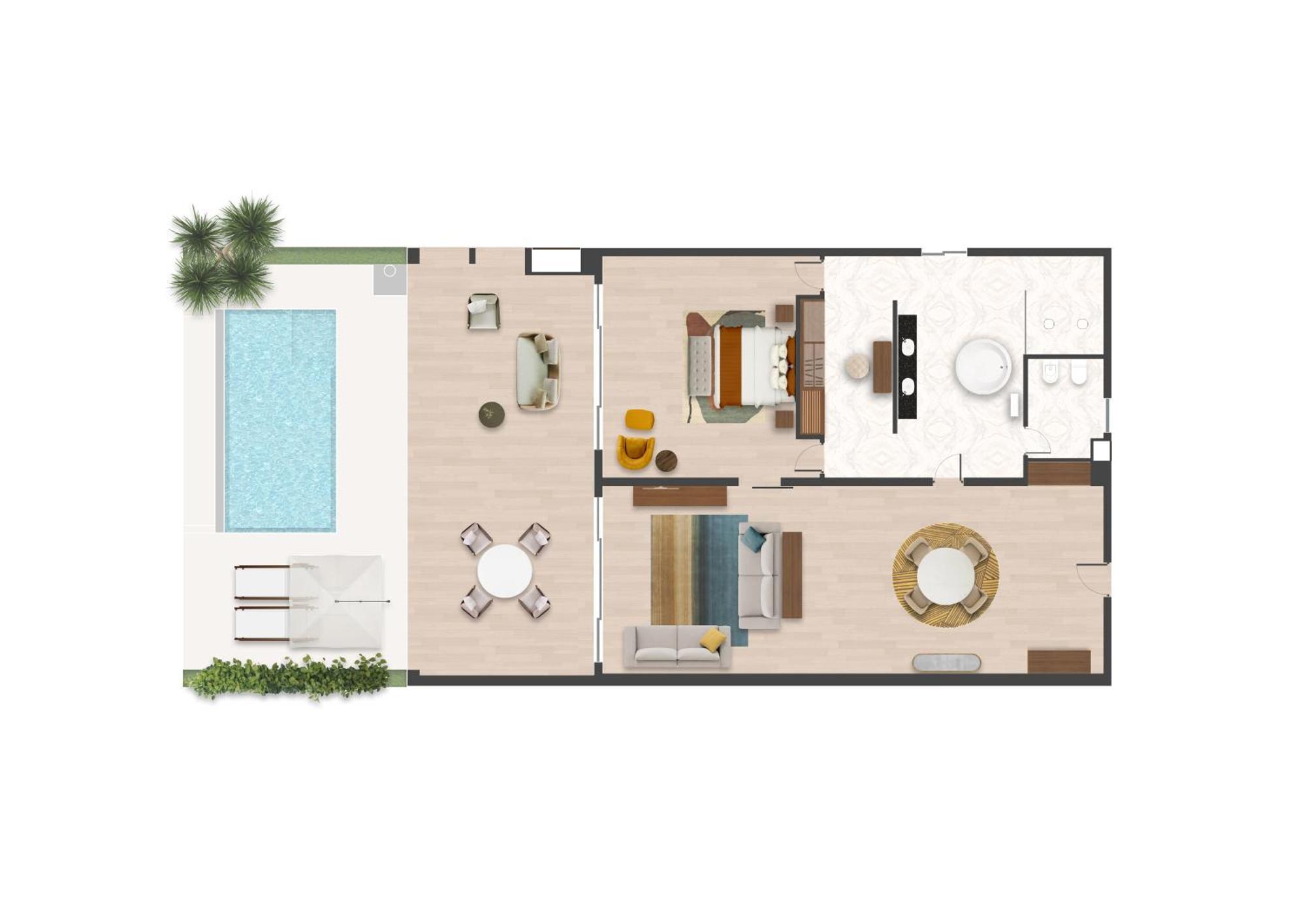 Hotel The Mora Zanzibar Matemwe  Esterno foto A floor plan of a villa